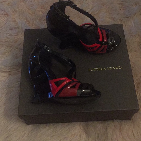 Bottega Veneta sandal wedge platform ankle heel - Picture 5 of 7